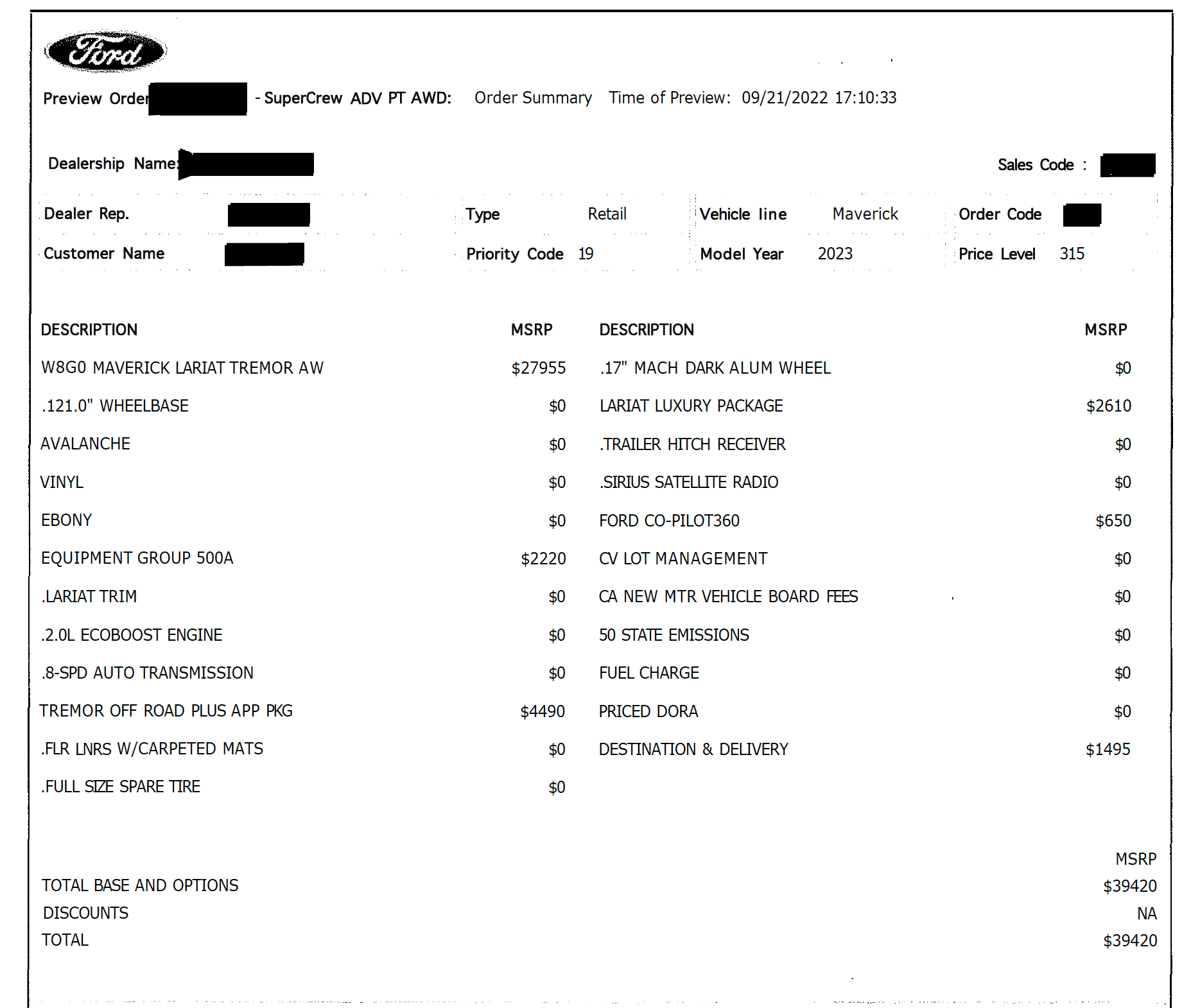 Ford Maverick Anyone Successfully Build Tremor Order? Screen Shot 2022-09-21 at 7.12.32 PM