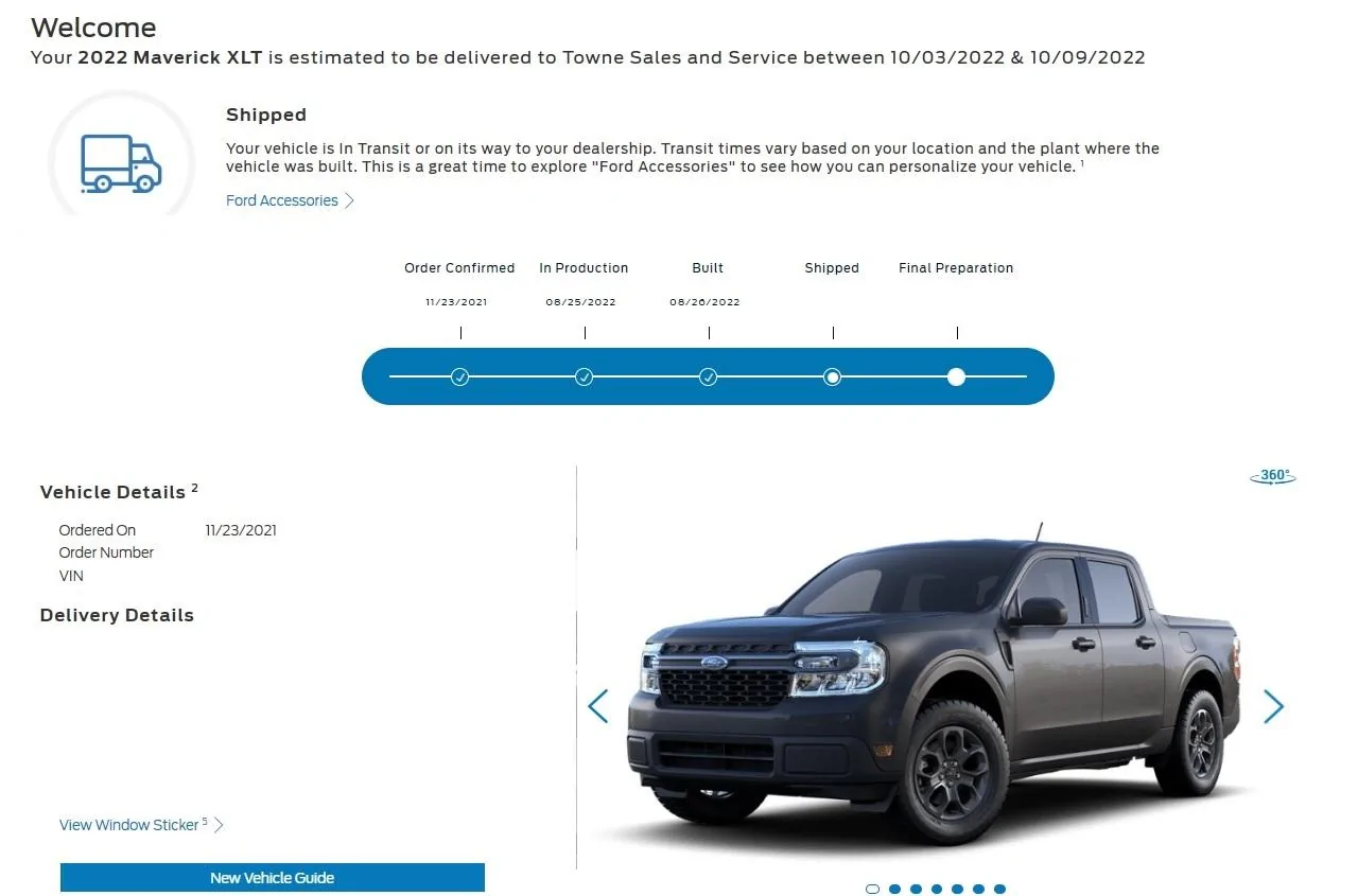 Ford Maverick Is shipping delay still an issue? Shipped