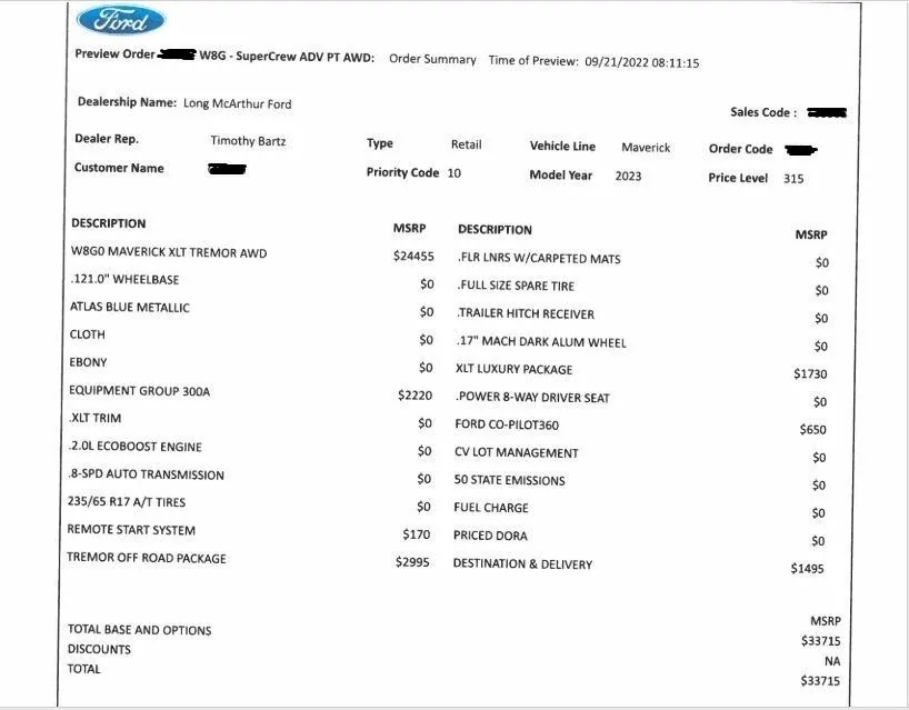 Ford Maverick Anyone Successfully Build Tremor Order? 2023 Tremor Order Screen Shot_edited