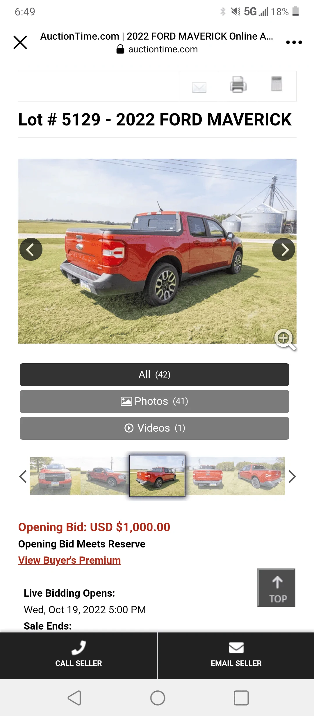Ford Maverick Maverick going up for auction in Iowa Screenshot_20220923-184907