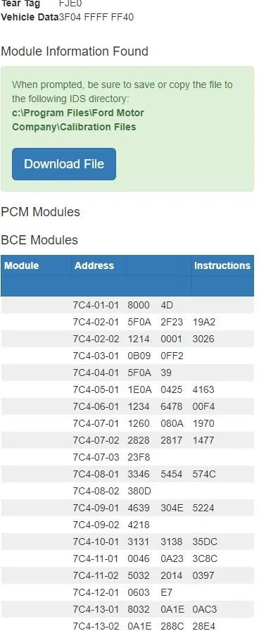 Ford Maverick Modules Process/tracking Active Modules