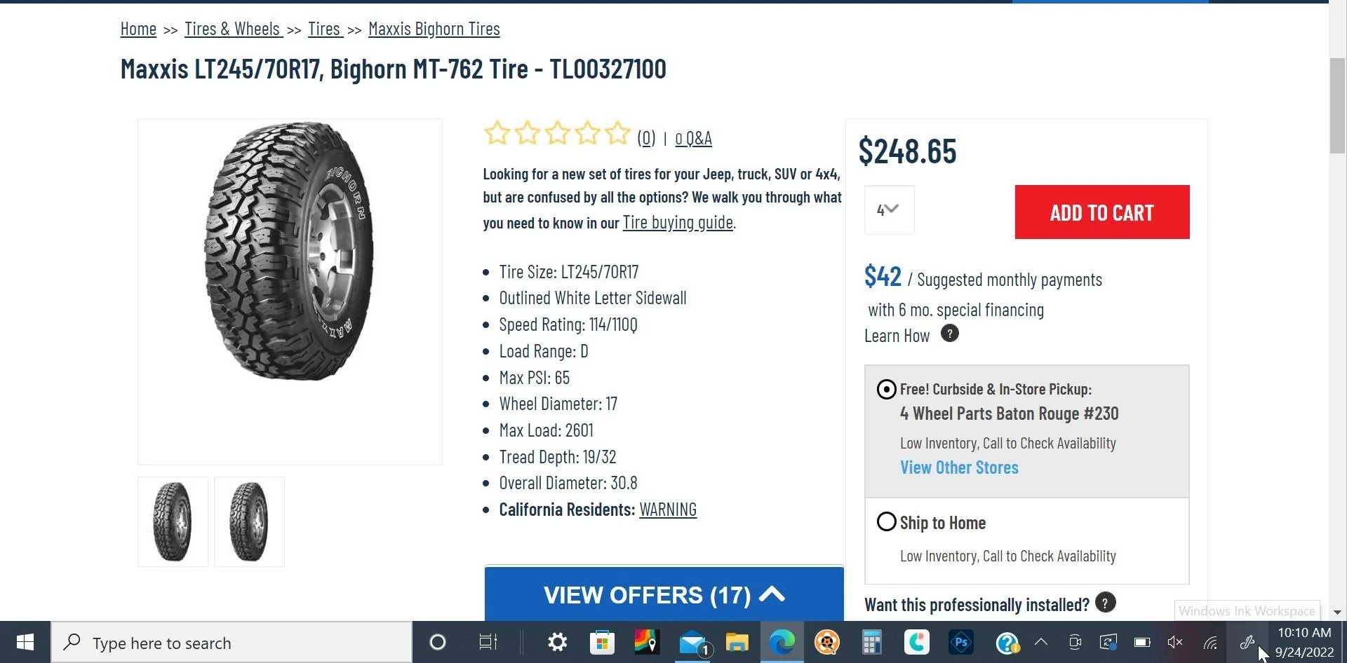 Ford Maverick All-Terrian tires vs all-season tires SharedScreenshot