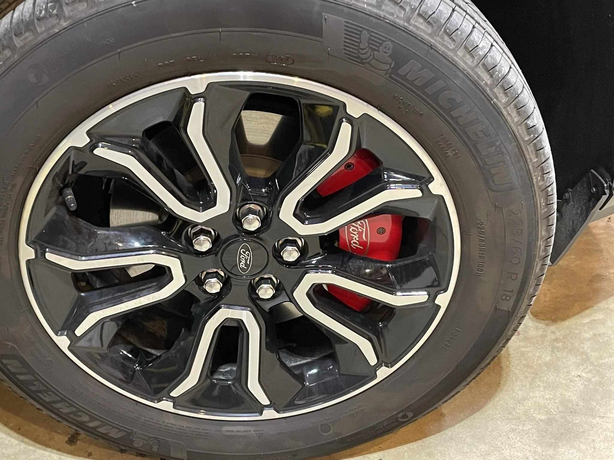 Ford Maverick Brake caliper covers from MGP Calipers installed 50F813B3-92A6-4A35-A716-485D0590442E