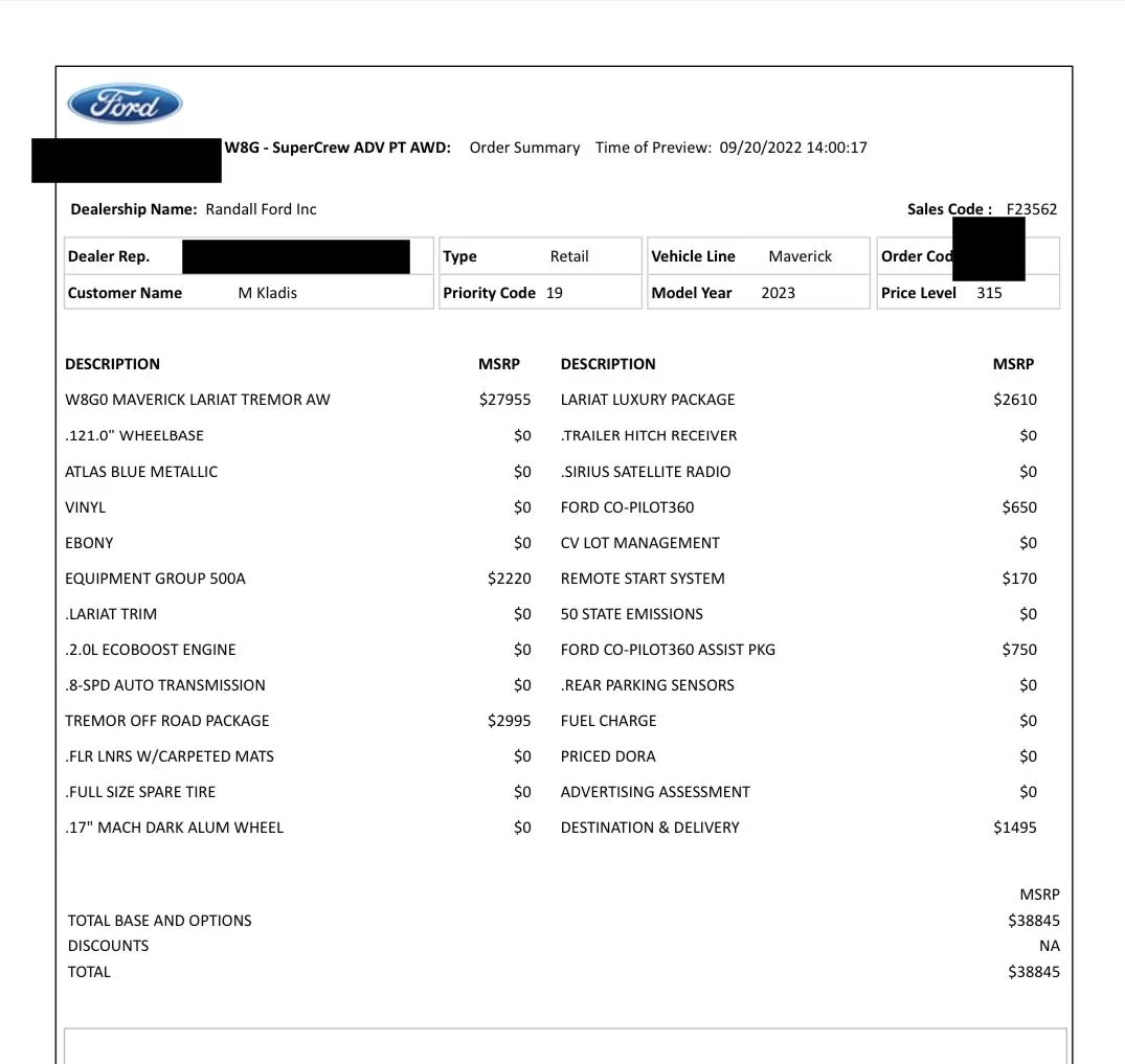 Ford Maverick Submitted Tremor Maverick Orders - post yours here! DBA90DAC-EC05-4AEF-9BA3-7FBACF5016C1