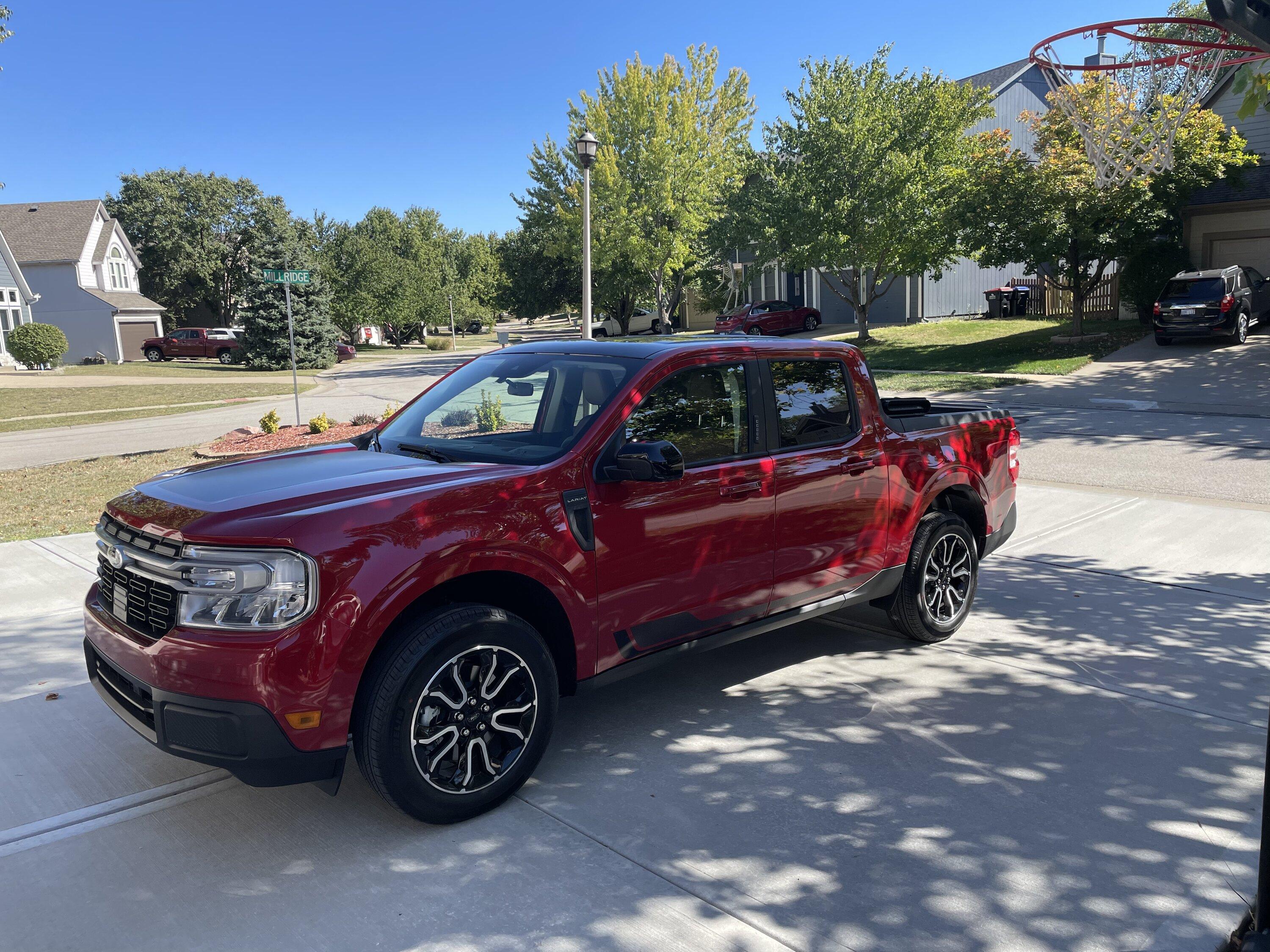 Ford Maverick Rapid Red First Edition (hybrid) delivered F11E0502-46B3-46D9-A86A-5C5F709EEBA8