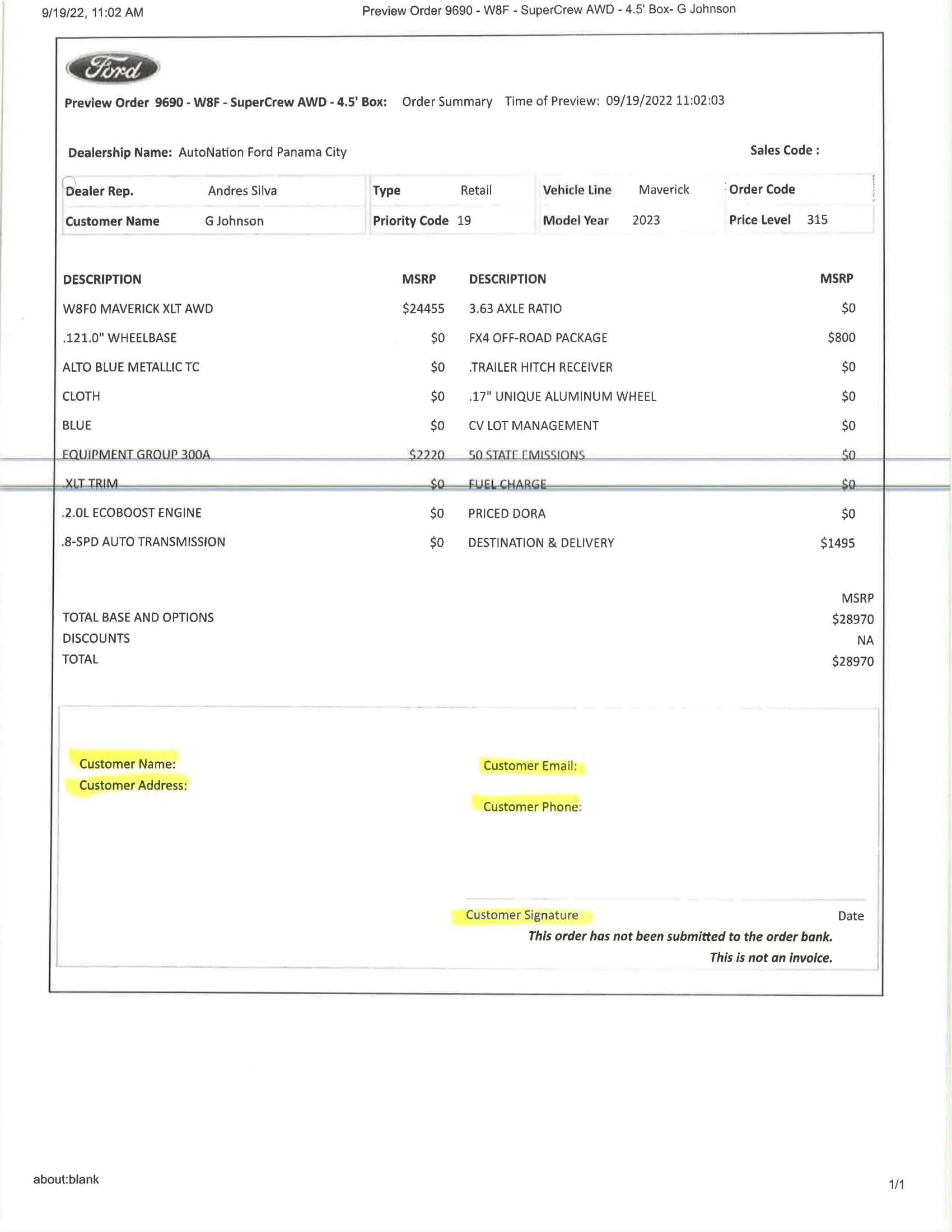 Ford Maverick Lets see your build sheet! 23 Maverick build sheet-12