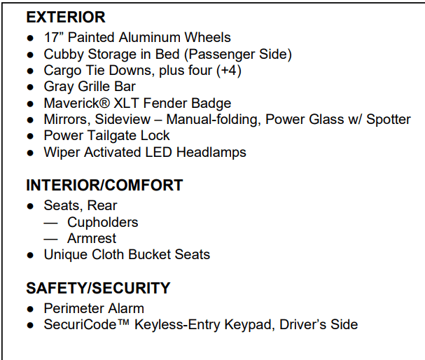 Ford Maverick Changing from XL to XLT 1664541256175