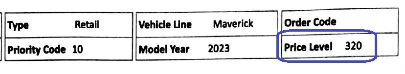 Ford Maverick FYI, price level has changed already,,,, Maverick price level