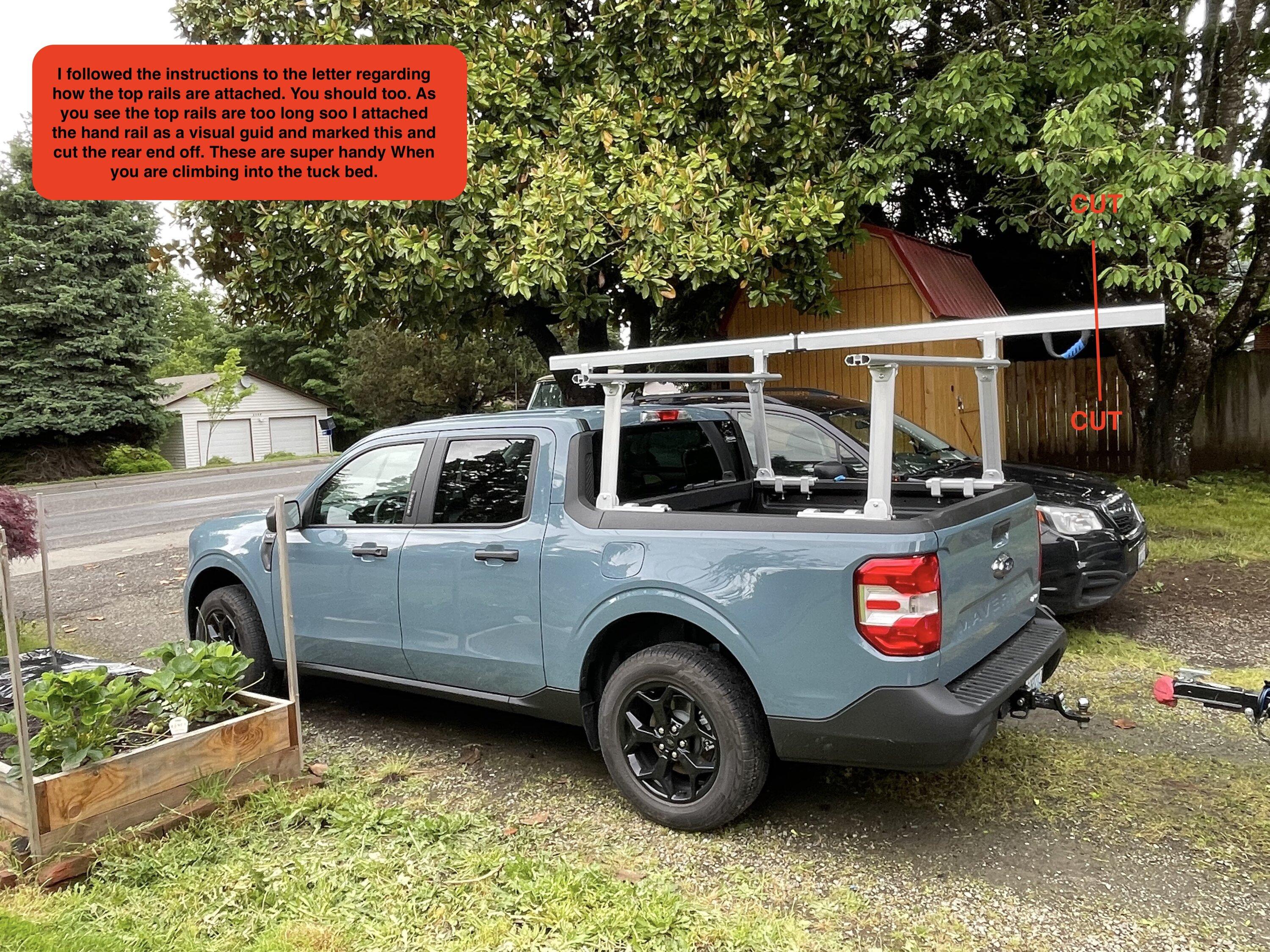 Ford Maverick Elevate Outdoor Aluminum Universal Over-Cab Truck Rack installed 010