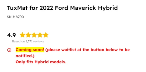 Ford Maverick All weather mats Q 2022-10-04 11_03_59-Ford Maverick Hybrid Custom Car Mats with Max Coverage _ TuxMat