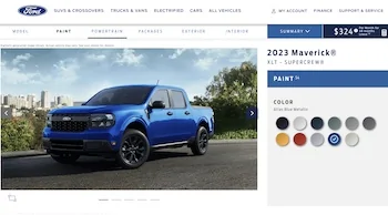 Ford Maverick 2-Door, Standard Cab, 6-Foot Bed Screen Shot 2022-10-04 at 6.23.22 AM