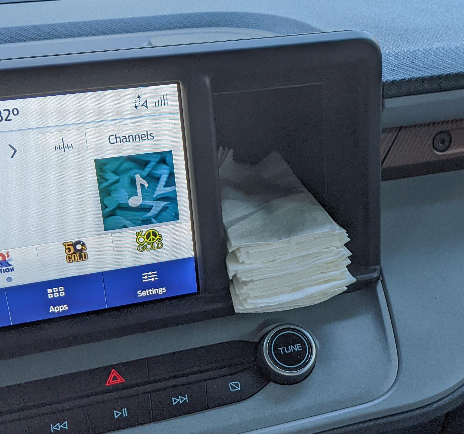 Ford Maverick Creative Ideas for Dash Cubby Storage Kleenex Cubby_edited
