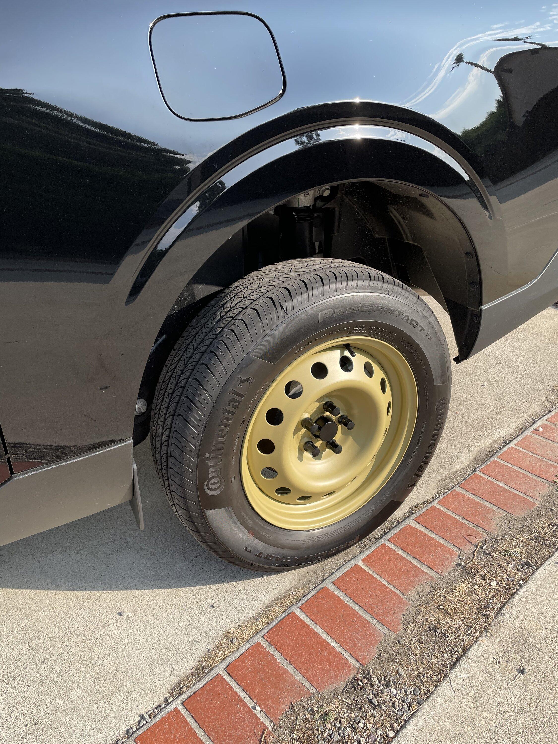 Ford Maverick Powder coated my steelies matte yellow olive (photos) IMG_3819