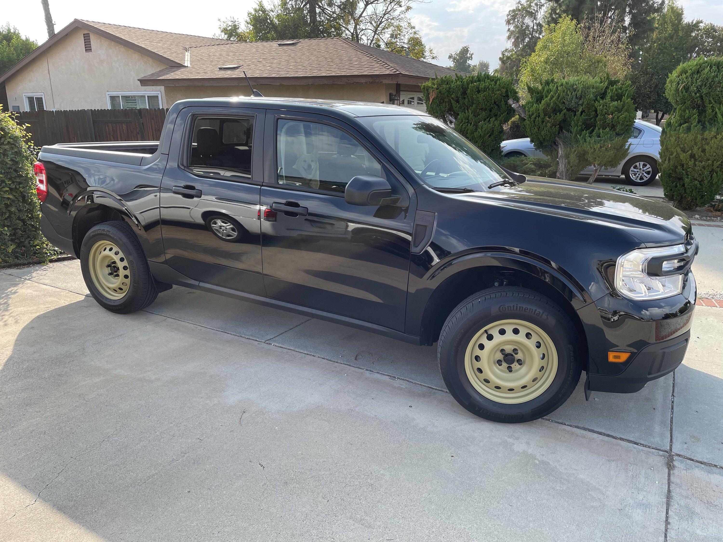 Ford Maverick Powder coated my steelies matte yellow olive (photos) IMG_3821