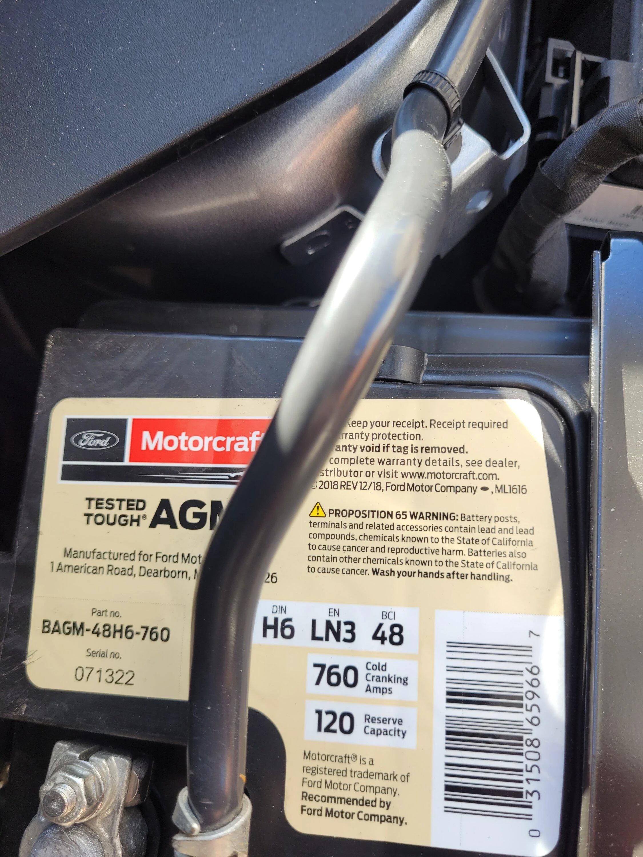 Ford Maverick Battery replacement under warranty AGM upgrade 16655839403781752819520242486688
