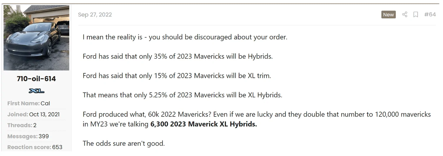 Ford Maverick I wonder how many 23 hybrids will actually get built 1665754825385