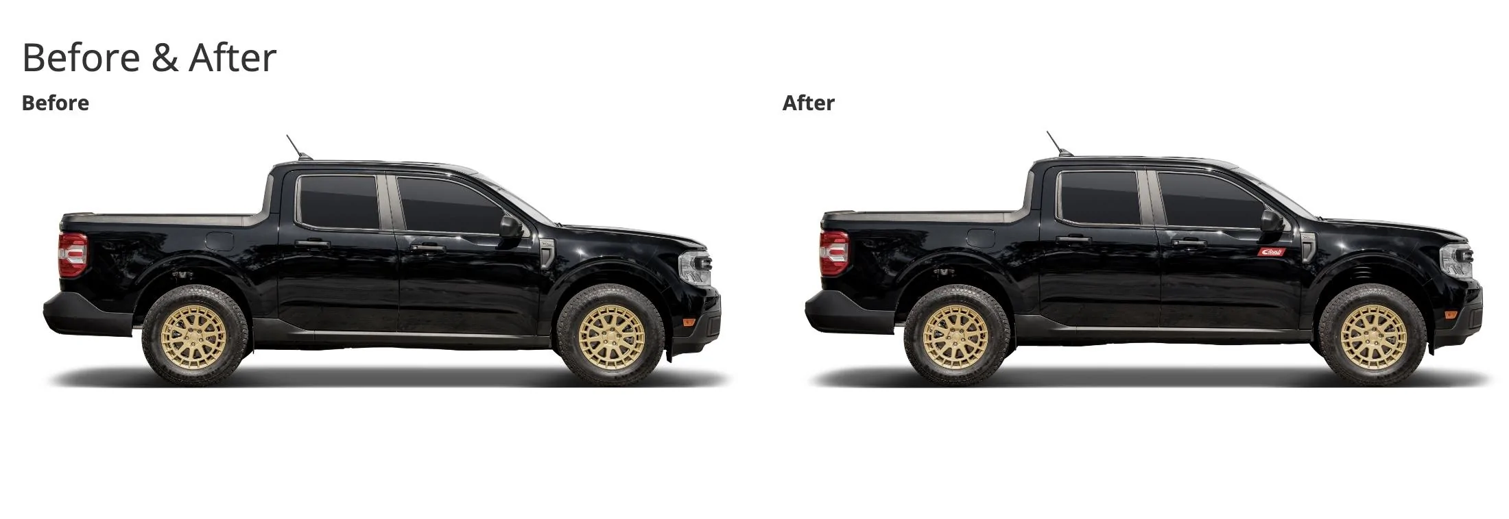 Eibach springs Ford Maverick before and after lift kit springs.jpg