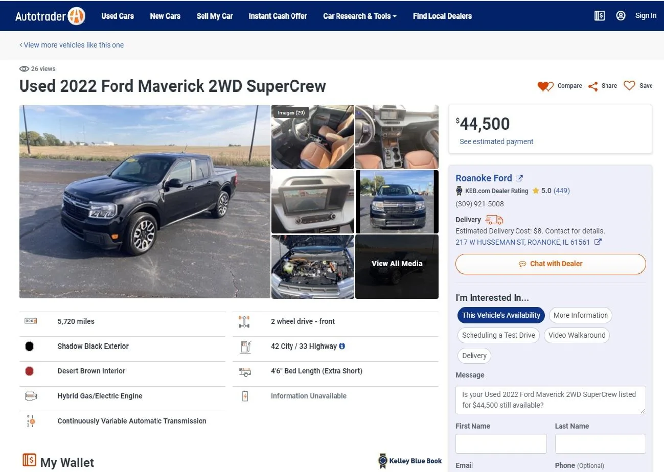 Ford Maverick A CHOICE OF 2 Mavericks used Mav
