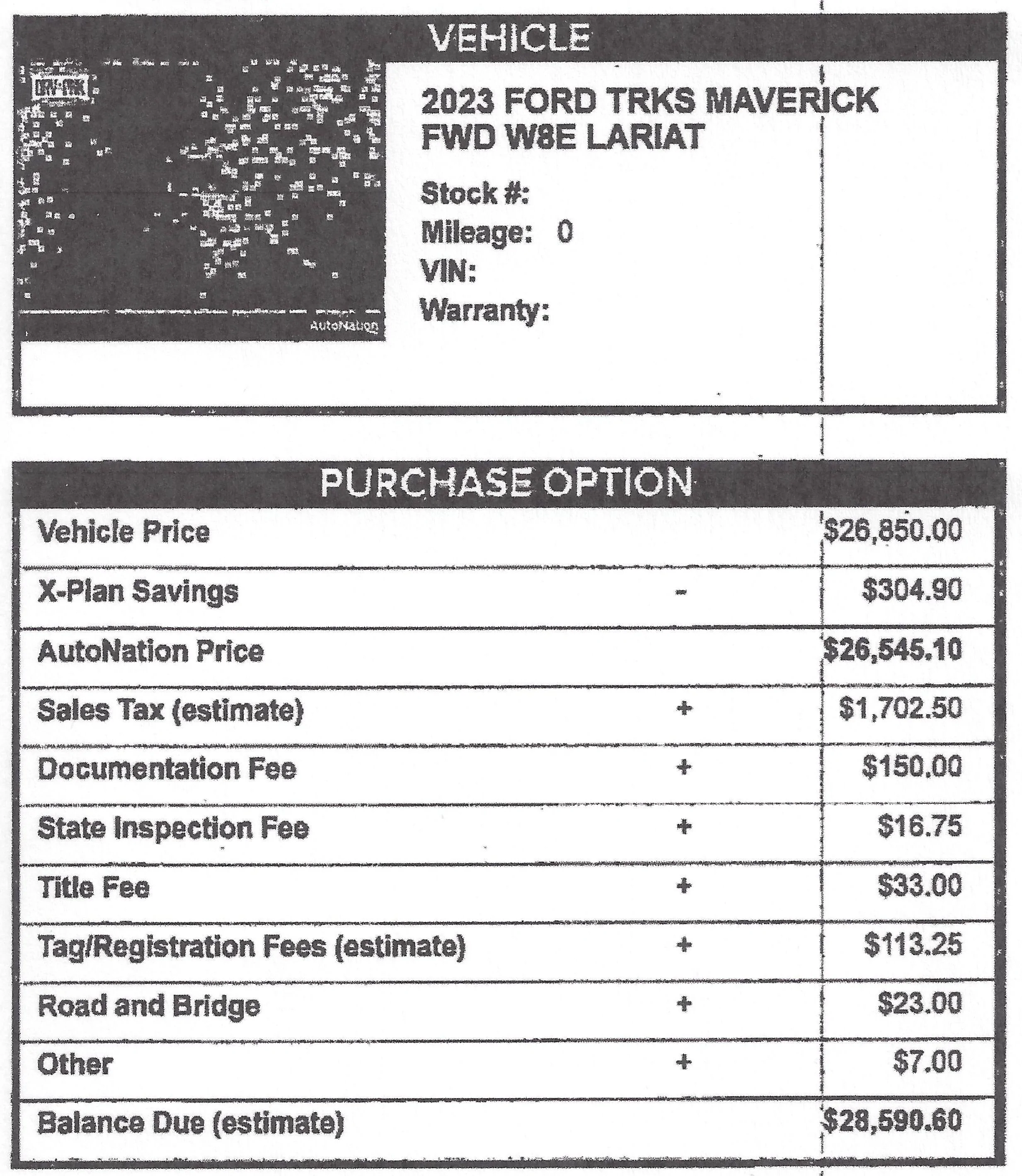Ford Maverick Dealership wants to keep my maverick MY23 Cropped Purchase Order