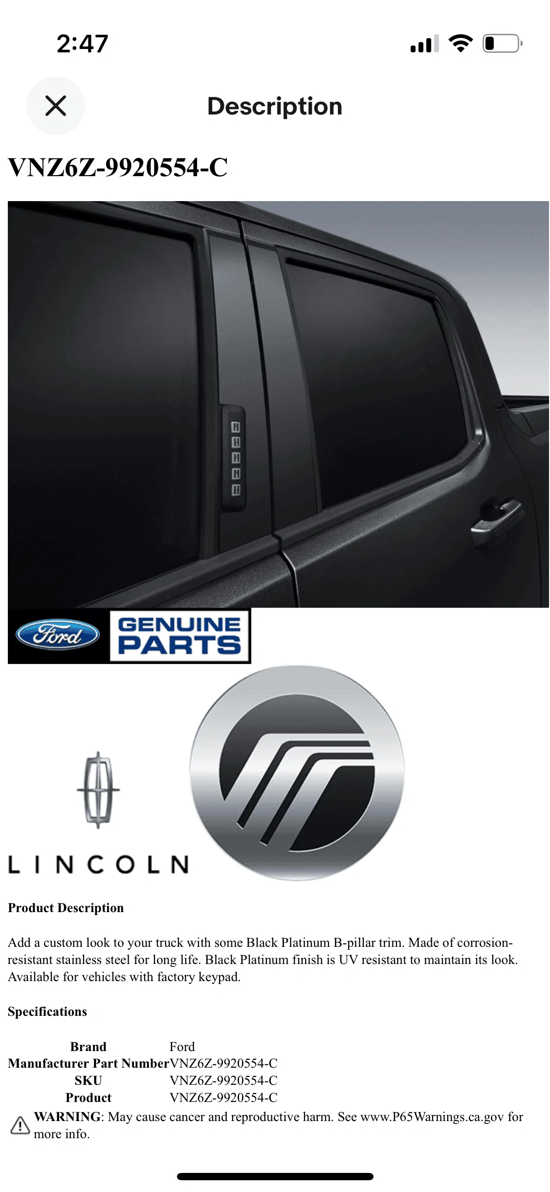 Ford Maverick Anyone install this yet? B Pillar Trim F0AABF21-9210-448D-9A8C-0B08AD46A1EF
