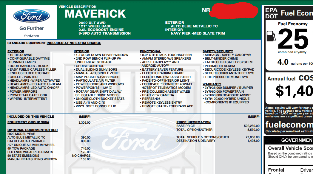 Ford Maverick ALTO BLUE Maverick Photos Thread 1631715817749
