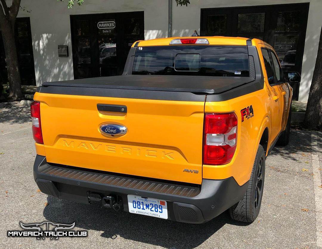 Ford Maverick CYBER ORANGE Maverick Photos Thread Cyber Orange Maverick Lariat FX4 black wheels 2
