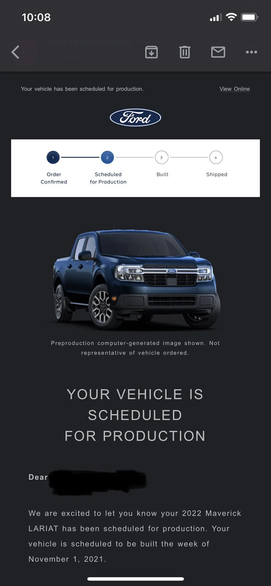 Ford Maverick 📬 9/16 Scheduling Email Received Group! 70D7CD27-0DA6-4F68-BF62-CAA914C5ADE6