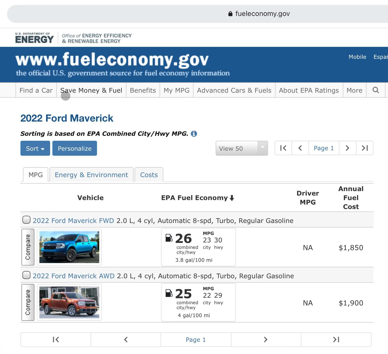 Ford Maverick 2022 Maverick EcoBoost (2.0L) Official EPA MPG Rating Released - Confirms Window Sticker Figures 34E95EAD-79E7-4EB8-A7B4-ECA727ECC28B