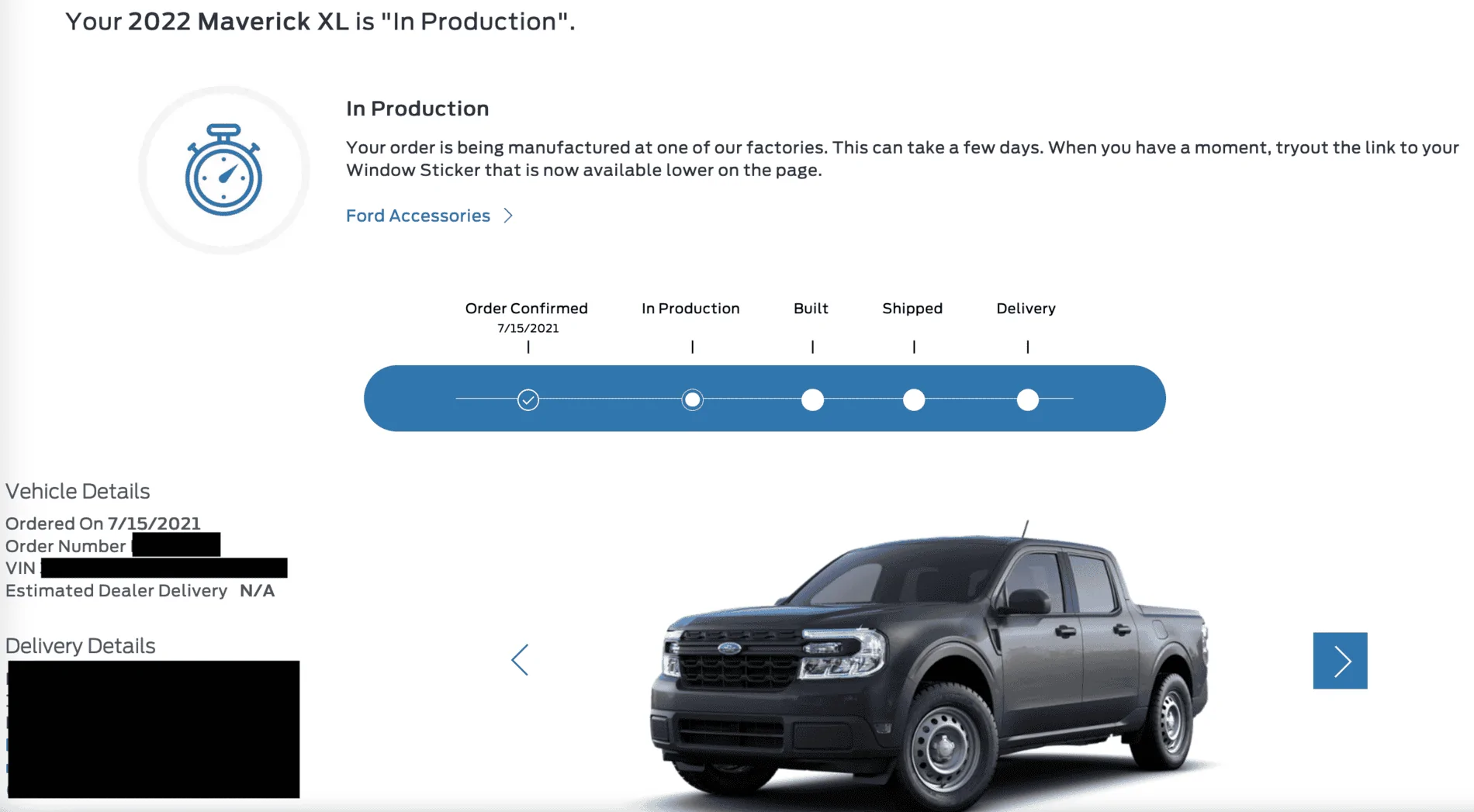 Ford Maverick Mavericks now hitting "In Production" status on Ford tracker. Has Yours? Maverick