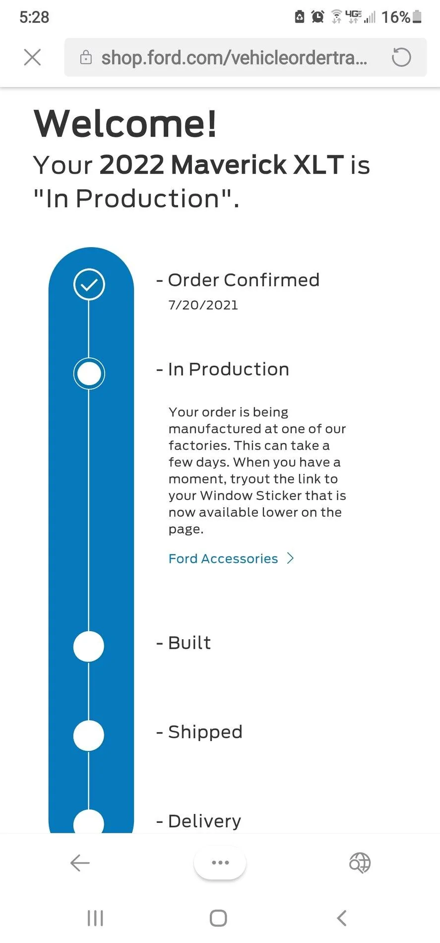Ford Maverick Any 9/20 build week orders have a build date and window sticker yet? Screenshot_20210916-172846_Outlook
