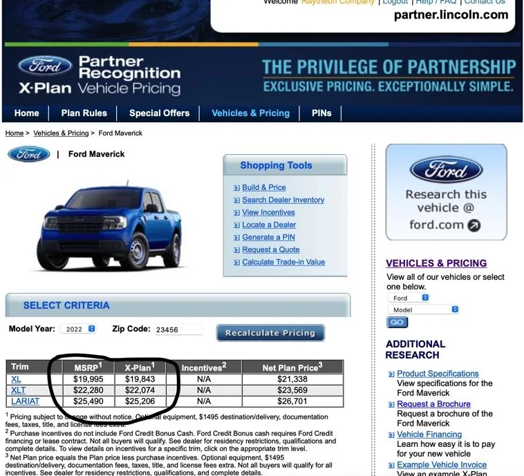 Ford Maverick Ford said Maverick ineligible for X-Plan 399CA9EB-11B2-4ED4-A34E-BFBF8925F2BF