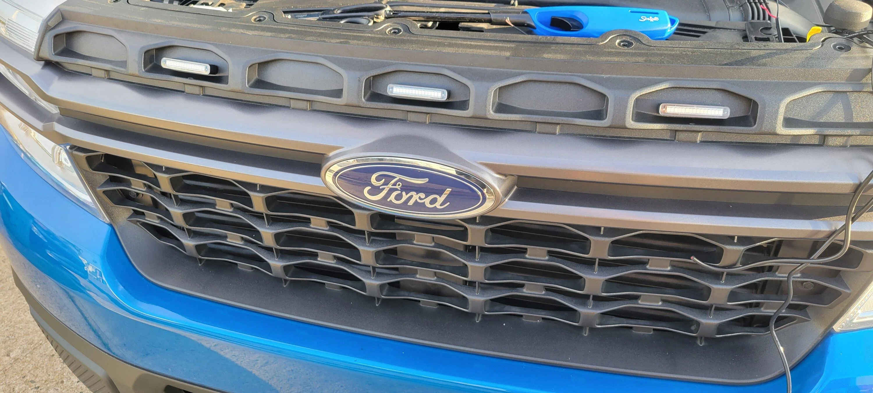 Ford Maverick My new Raptor 3-Light LED Grill Lights installed! 20221016_170841