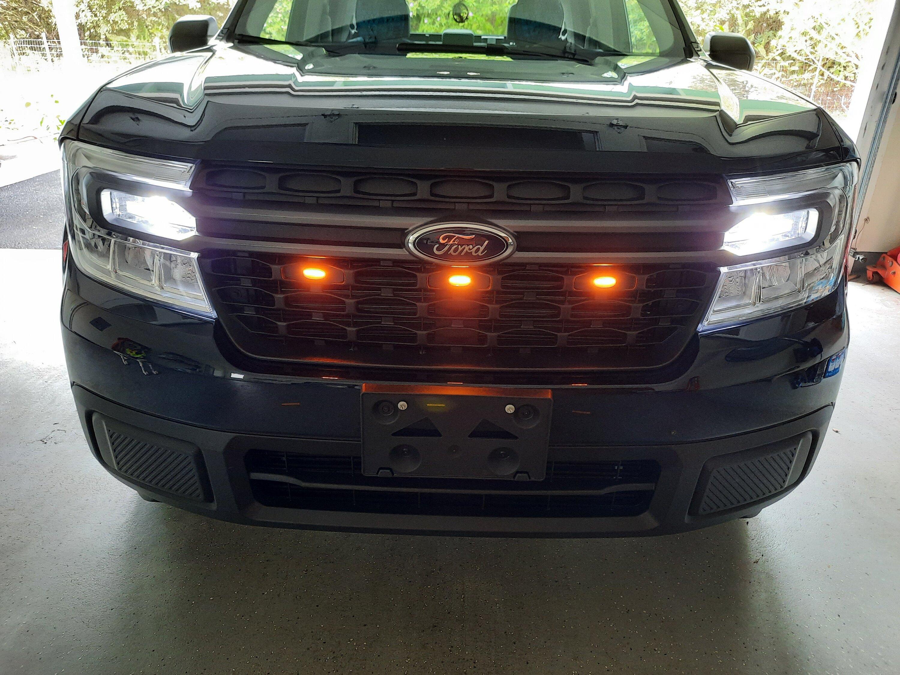 Ford Maverick My new Raptor 3-Light LED Grill Lights installed! 20220425_121013