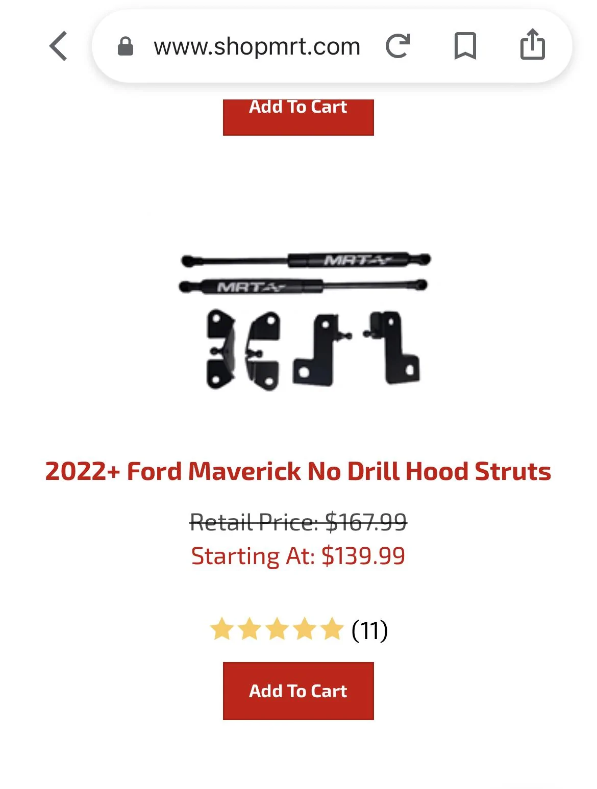 Ford Maverick 2022+ Maverick Hood Struts. No Drill. New in box. $85 IMG_8712