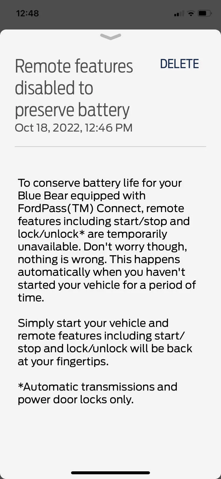 Ford Maverick Sign of dead battery coming? battery