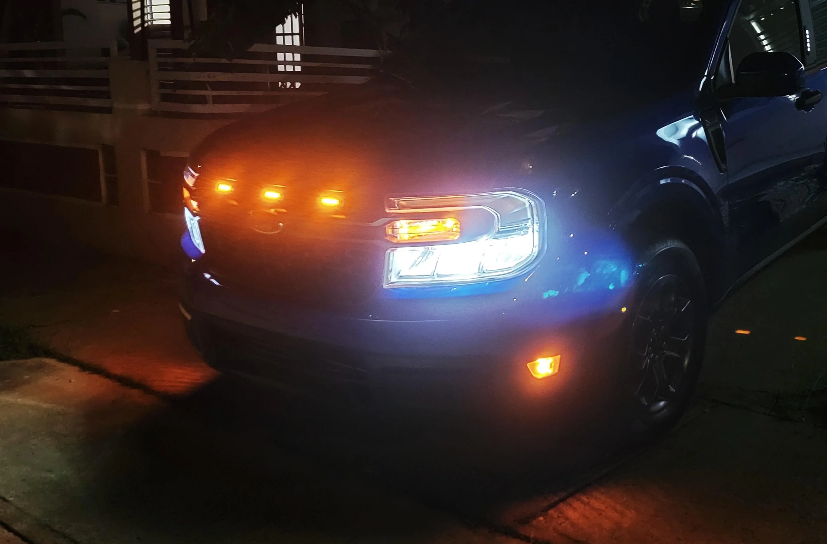 Ford Maverick My new Raptor 3-Light LED Grill Lights installed! 20221017_204254-01