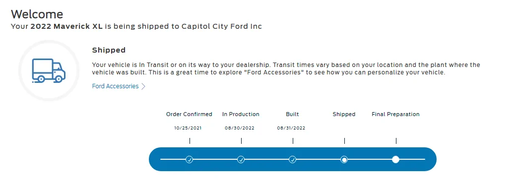 Ford Maverick October Hybrid Orders United shipped
