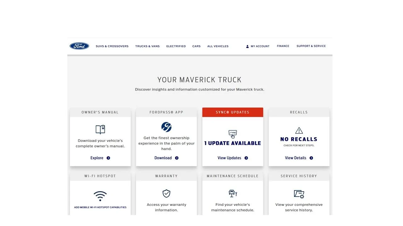 Ford Maverick Has there been SYNC3 updates? sync update screenshot