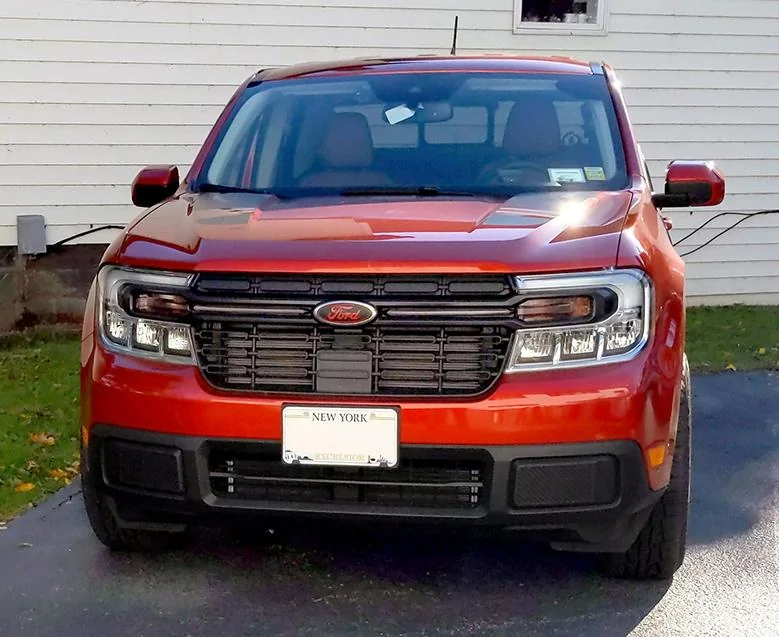 Ford Maverick Grill bar removed, body color painted, re-installed [DIY video] mavgrilleblack