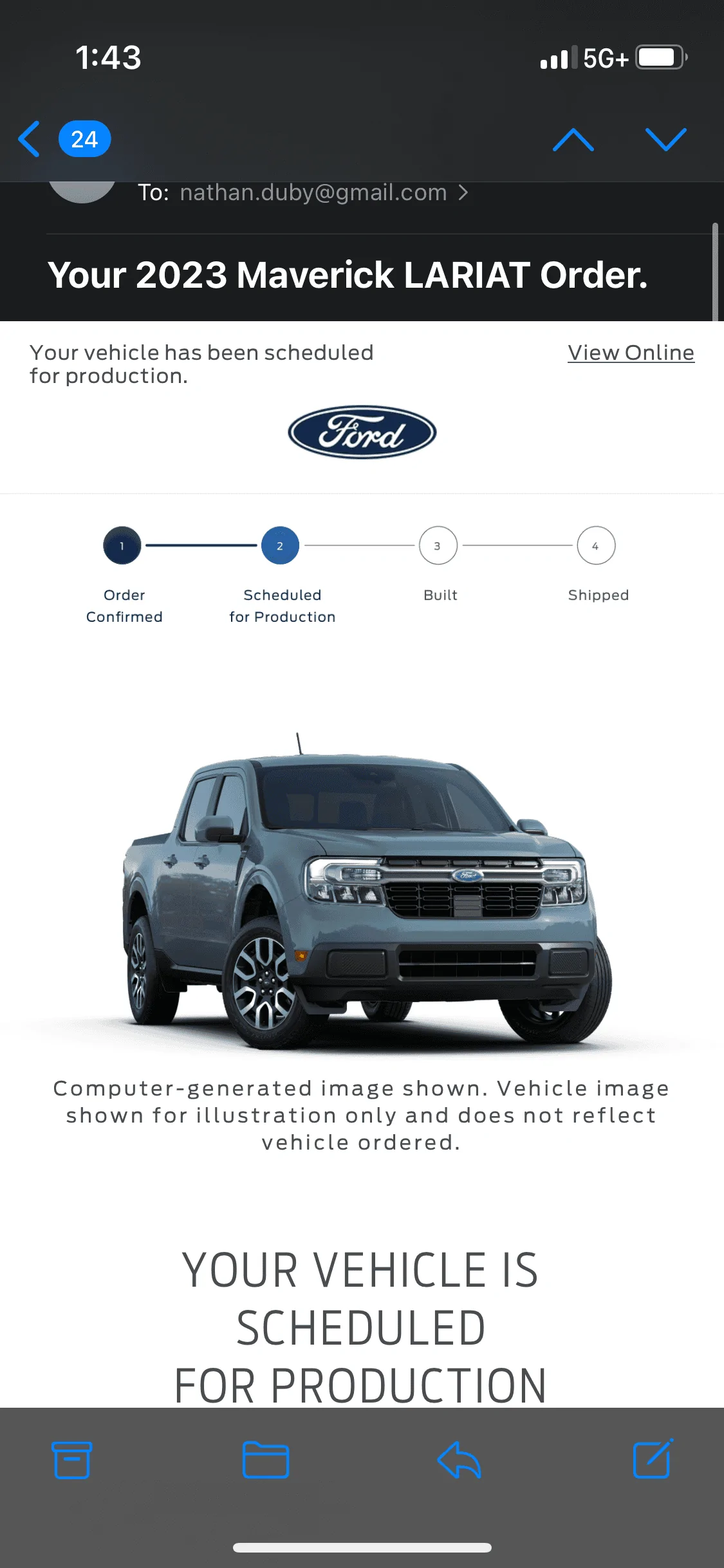 Ford Maverick 🙋🏻‍♂️ Post if you received your 2023 Maverick scheduled for production confirmation & VIN today Oct 28! B5B84865-3F24-4932-8C98-029613336063