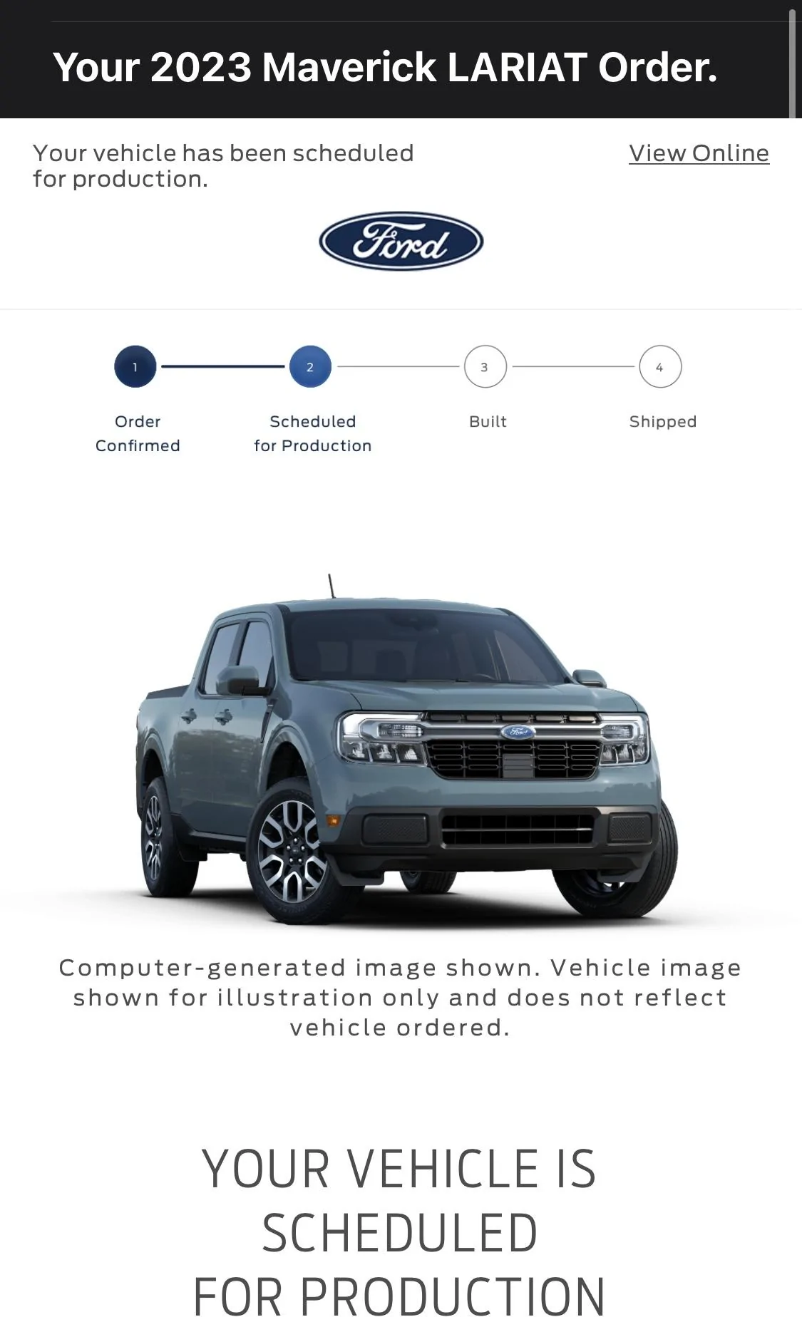 Ford Maverick 🙋🏻‍♂️ Post if you received your 2023 Maverick scheduled for production confirmation & VIN today Oct 28! 9E3D8F7A-8E58-44B3-9520-09AD6D56AE69