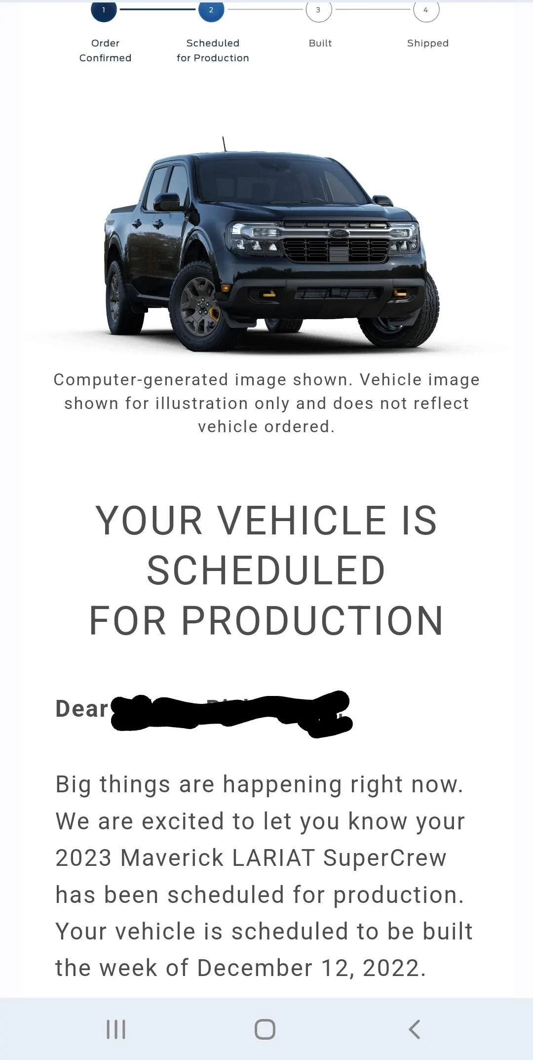 Ford Maverick 🙋🏻‍♂️ Post if you received your 2023 Maverick scheduled for production confirmation & VIN today Oct 28! Screenshot_20221028-132154_Gmail~3