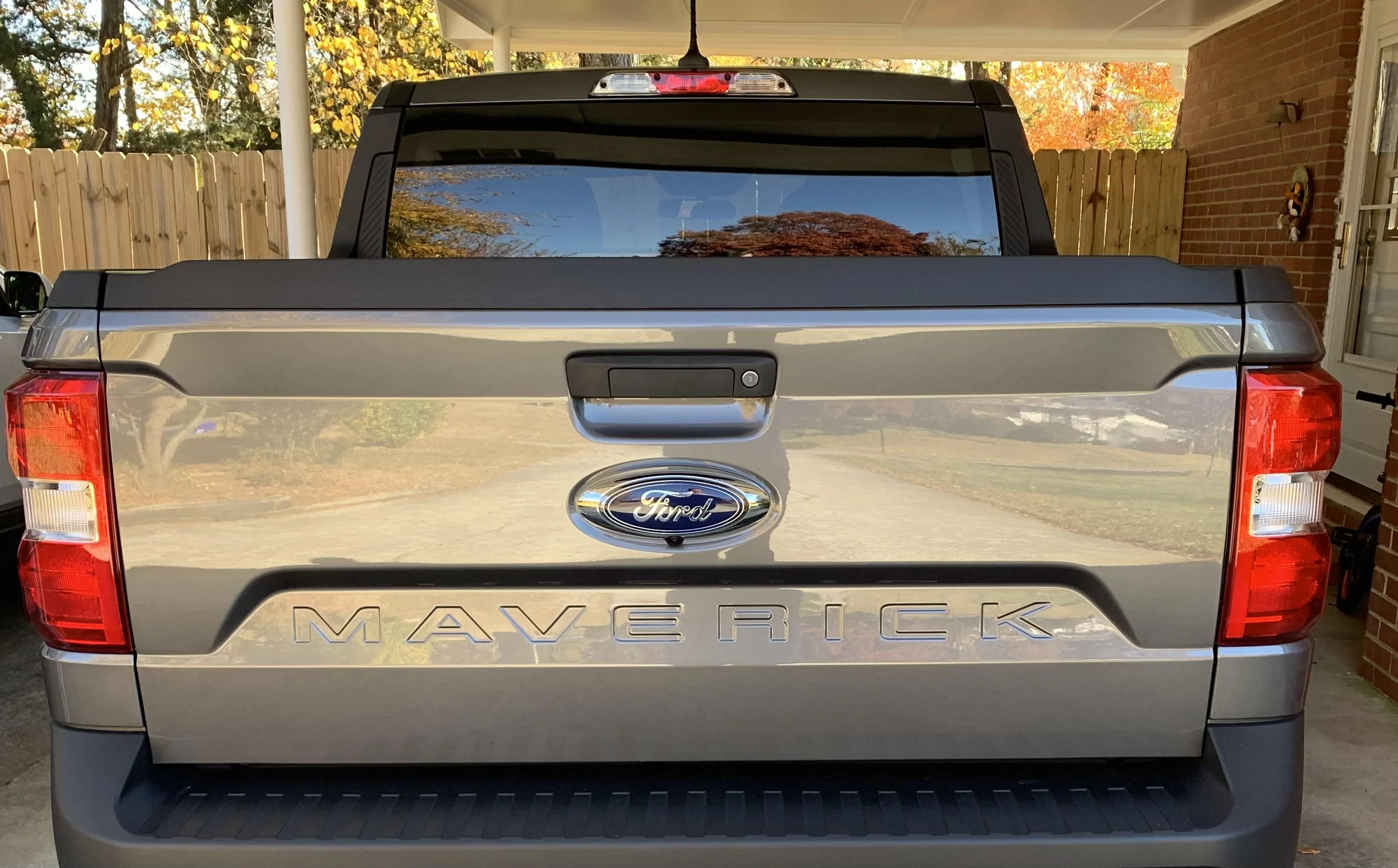Ford Maverick Modular Bed Liner Installed & Matte Black Maverick Letters IMG-8422