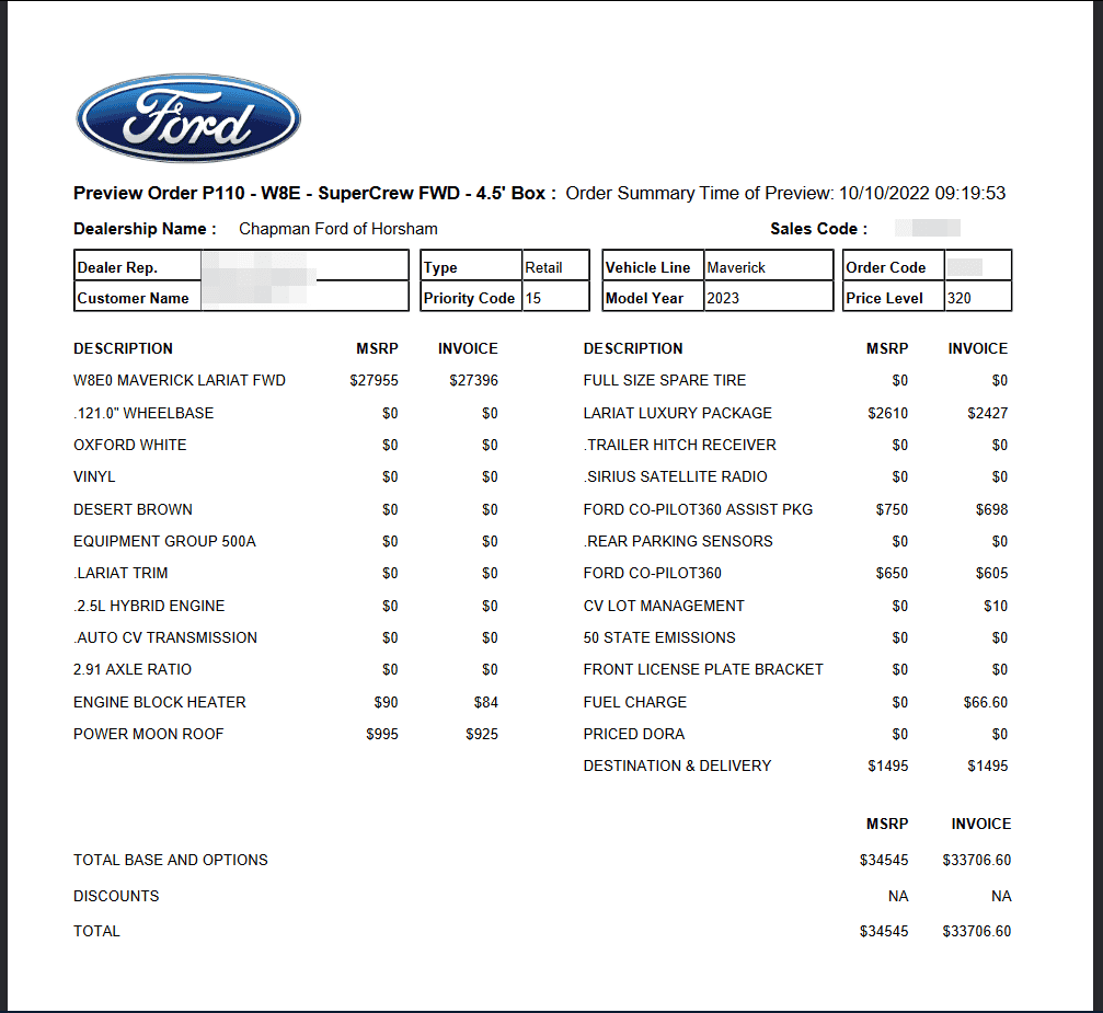 Ford Maverick Not a happy customer Ford Maverick Order Confirm Blurred