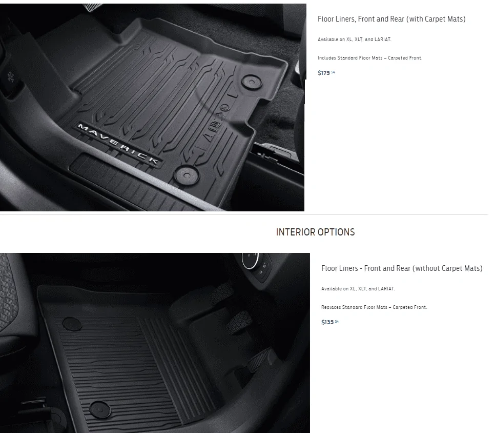 Ford Maverick Floor liners with carpeted mats?  Do they exist? 1667494395996
