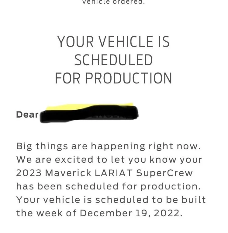 Ford Maverick 🙋🏻‍♂️ Post if you received your 2023 Maverick scheduled for production confirmation & VIN today Oct 28! D0652145-3DF9-429B-A39E-B1513C8C4A49