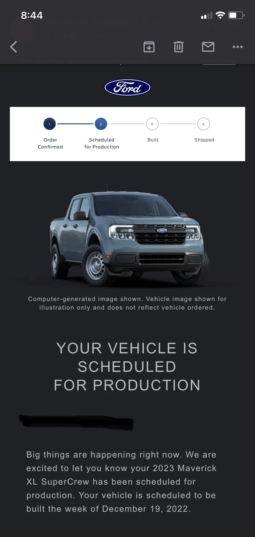 Ford Maverick Scheduled for production email (received 11/3/22) !!!!!!!!!!!!!!!!!!!!!!! D27CAF6D-2ED1-46B6-8349-43DC2C6A073D