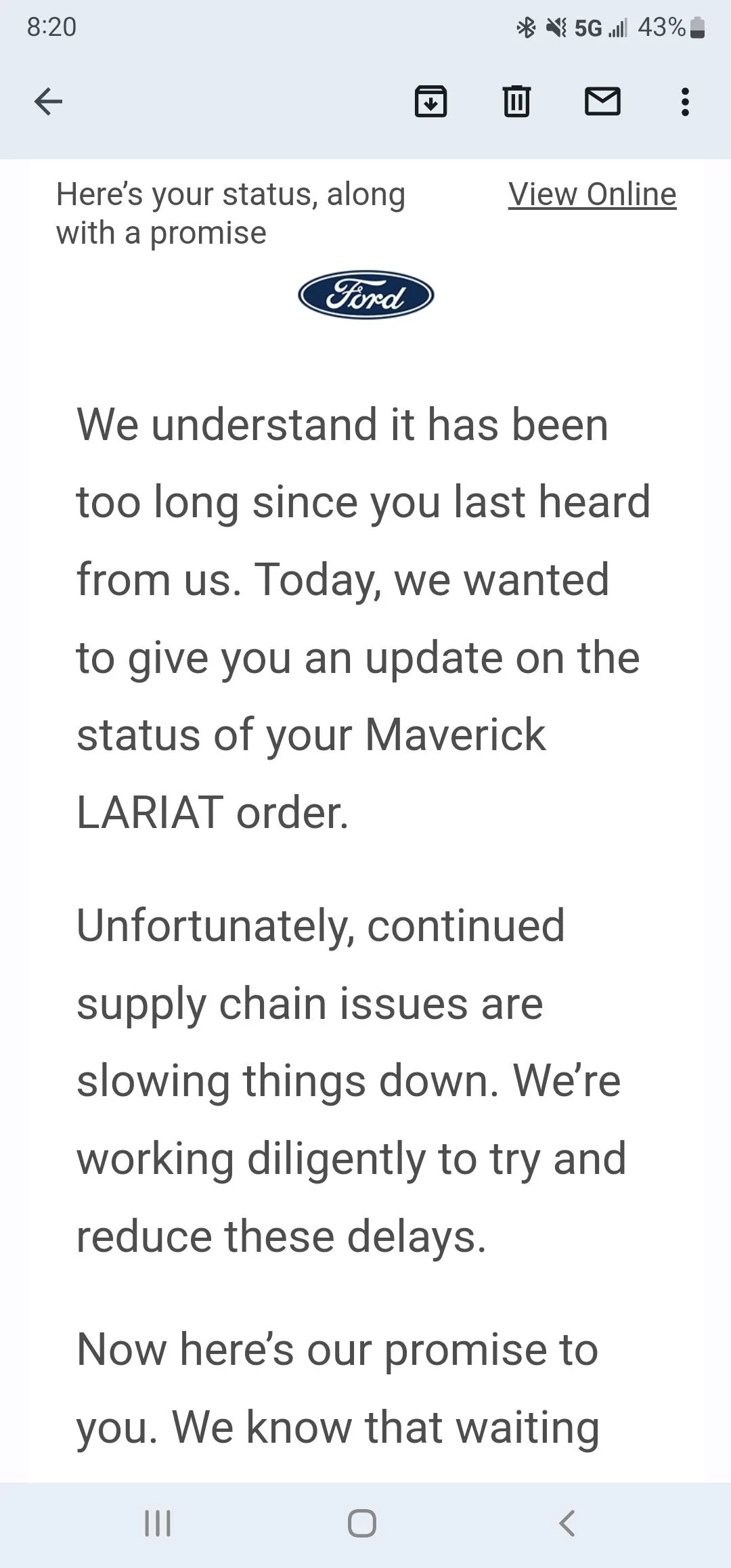 Ford Maverick Hi! NJ Maverick buyer in frustration! Screenshot_20221104-202057_Gmail