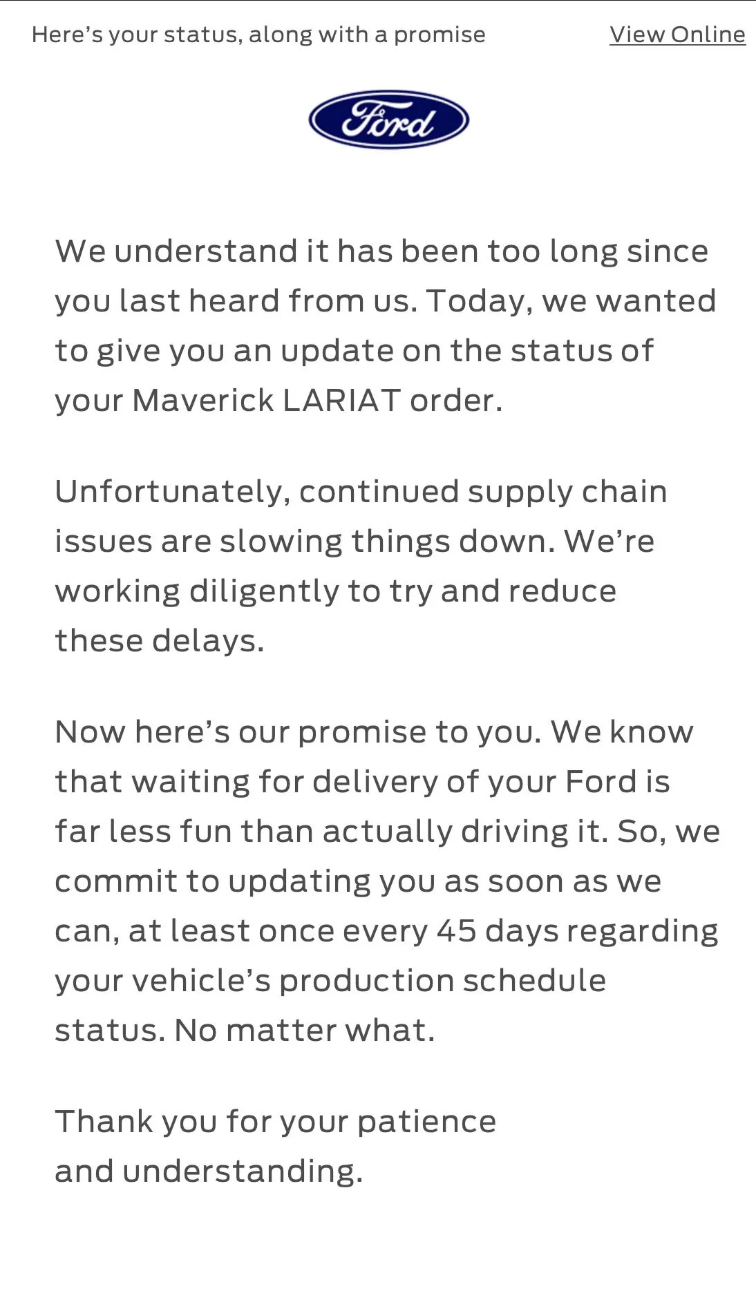 Ford Maverick Scheduled for production email (received 11/3/22) !!!!!!!!!!!!!!!!!!!!!!! 1FA6CB43-5ADA-4903-824E-D3D78A73AE7E