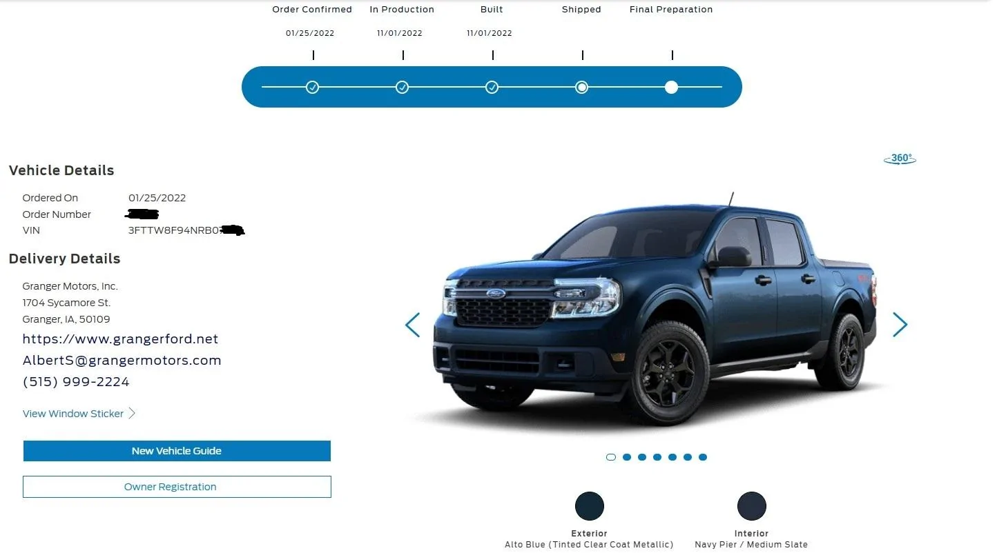 Ford Maverick ECOBOOST ONLY: Tracking Remaining MY22 Builds Granger_Maverick_Shipped_Edited